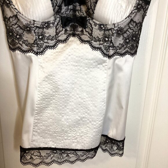 Pleasure State Women's White Corset W Black Lace Size 36D Intimate Lingerie - Picture 3 of 10